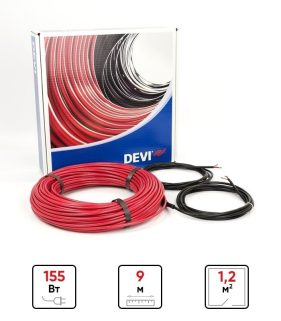 Нагревательный кабель одножильный DEVIbasic 20S 9 м 155 Вт
