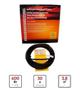 Нагревательный кабель двухжильный SIPCP 6105 30м 600Вт