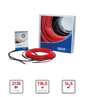 Нагревательный кабель двухжильный DEVIflex 18Т 118 м 2135 Вт